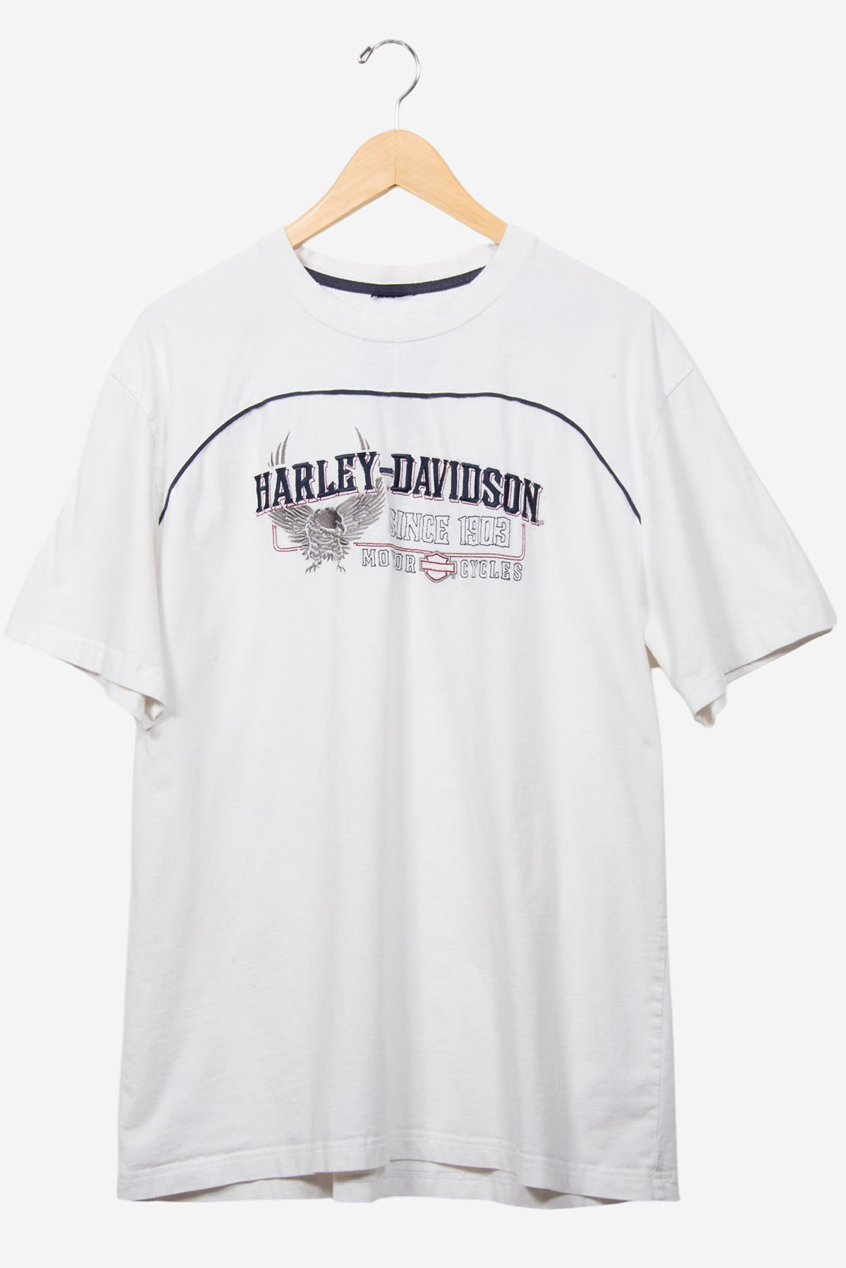 Harley Davidson y2k White Embroidered Eagle Tee