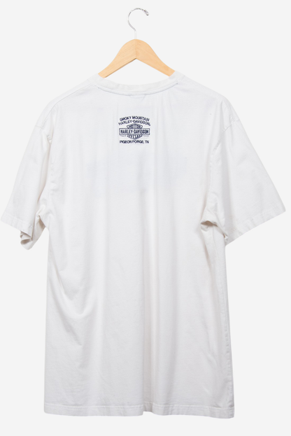 Harley Davidson y2k White Embroidered Eagle Tee